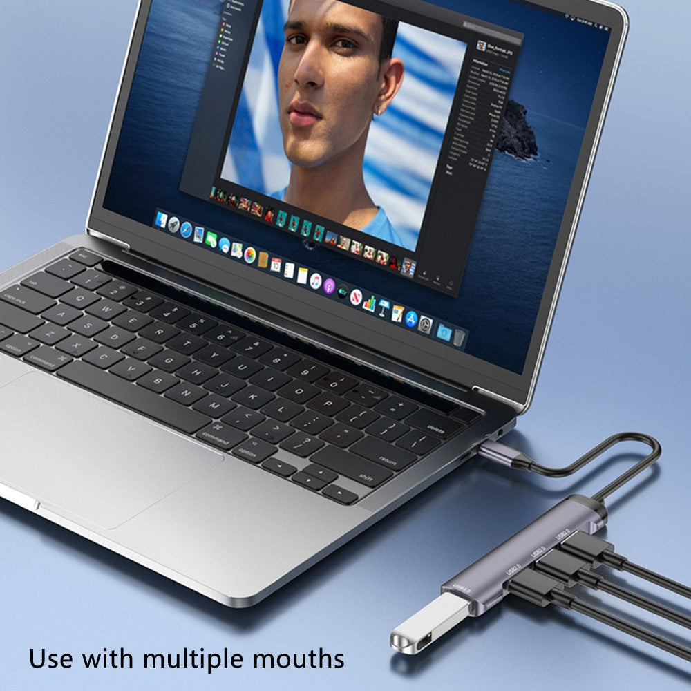 T-503 4-in-1 Type-C Docking Station USB-C to USB2.0x3 + USB3.0 HUB Adapter