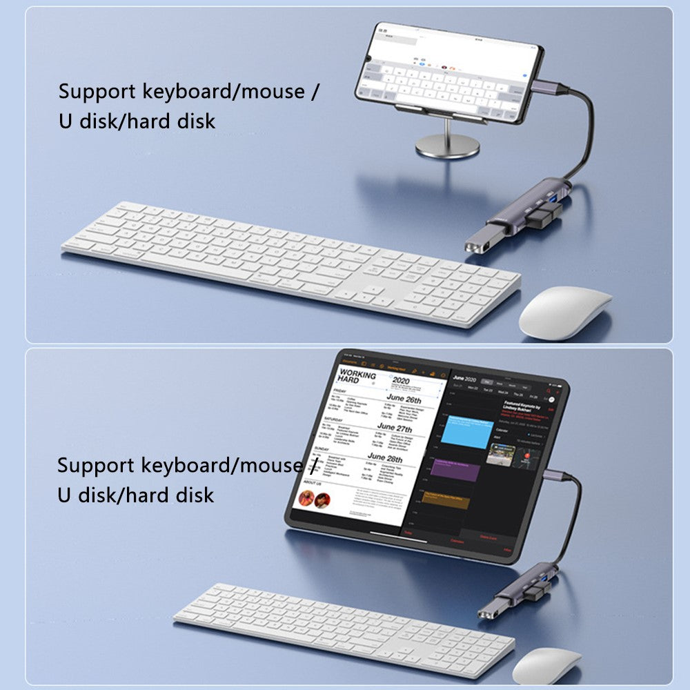 T-503 4-in-1 Type-C Docking Station USB-C to USB2.0x3 + USB3.0 HUB Adapter