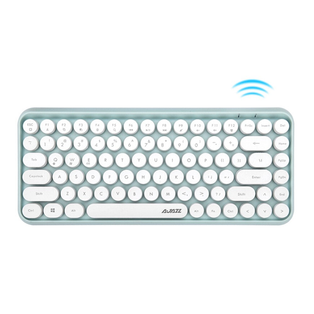 AJAZZ 308I Wireless Bluetooth-compatible Keyboard Retro Round Keycap 84-Key Keyboard