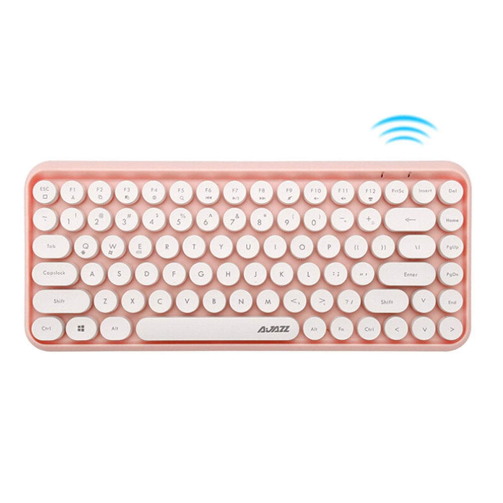 AJAZZ 308I Wireless Bluetooth-compatible Keyboard Retro Round Keycap 84-Key Keyboard