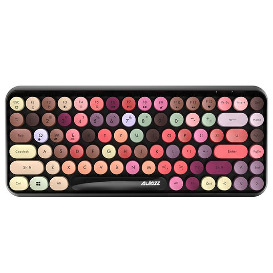 AJAZZ 308I Wireless Bluetooth-compatible Keyboard 84 Keys Retro Round Keycaps Mini Keyboard
