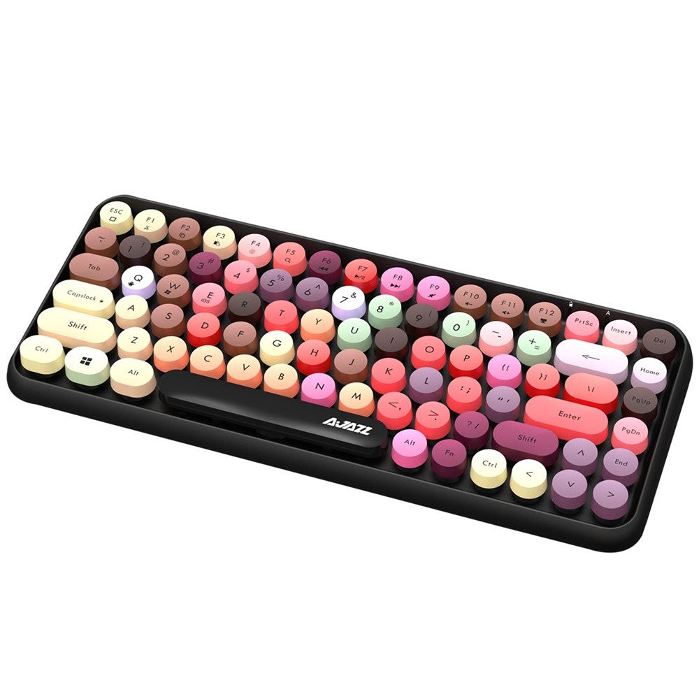 AJAZZ 308I Wireless Bluetooth-compatible Keyboard 84 Keys Retro Round Keycaps Mini Keyboard