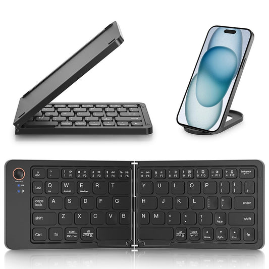B203 Portable Bi-Fold Bluetooth-compatible Keyboard Universal Laptop Tablet Phone Wireless Keyboard