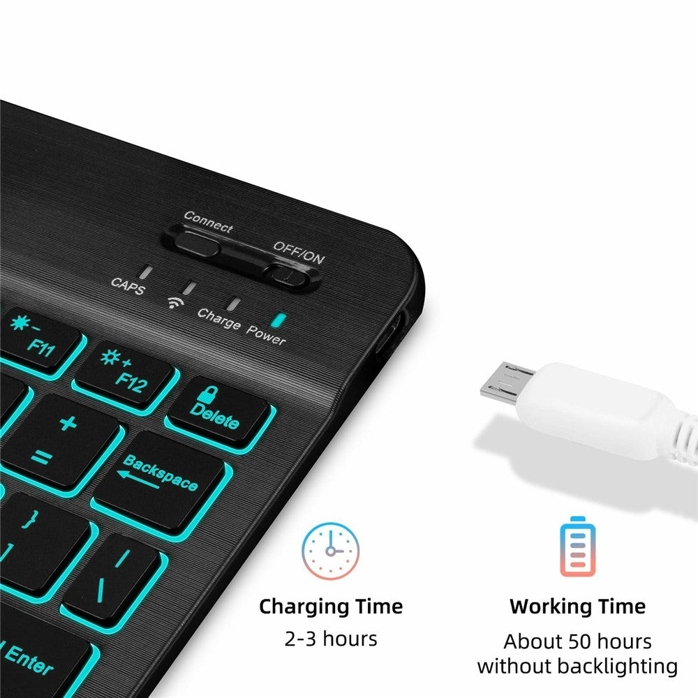 RGB-030 RGB Colorful Backlight 10-inch Wireless Bluetooth-compatible Keyboard Mouse Set