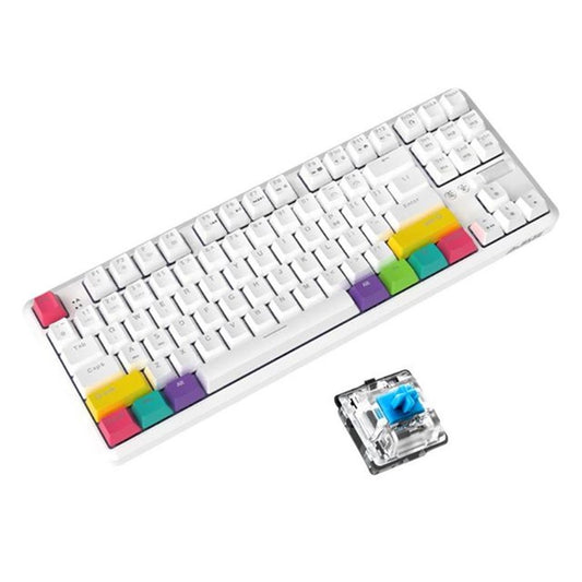 AJAZZ K870T Wired/Wireless Bluetooth-compatible Keyboard 87 Keys Dual Mode Keyboard with RGB Backlight for Phone Laptop