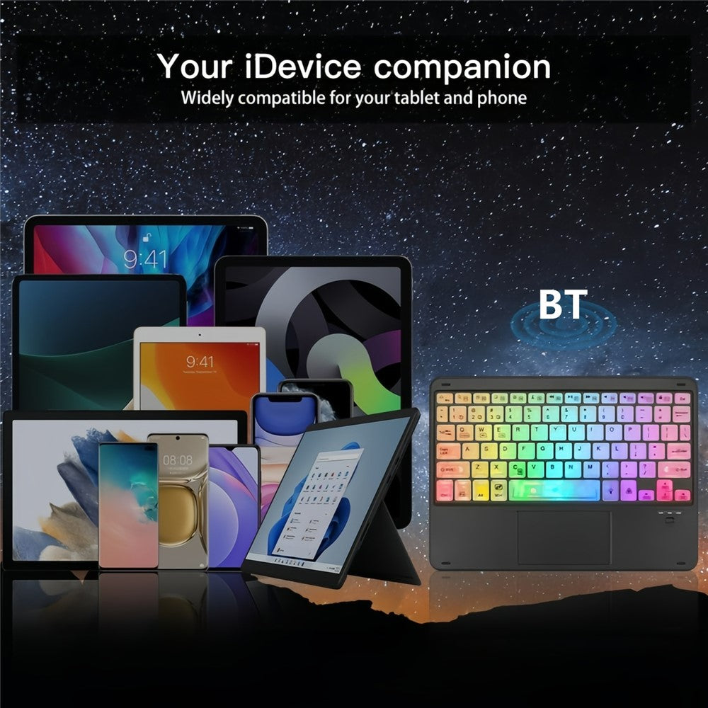 172 Wireless Keyboard and Mouse Combo RGB Backlit Bluetooth-compatible 5.1 Keyboard Mouse Set with Touchpad