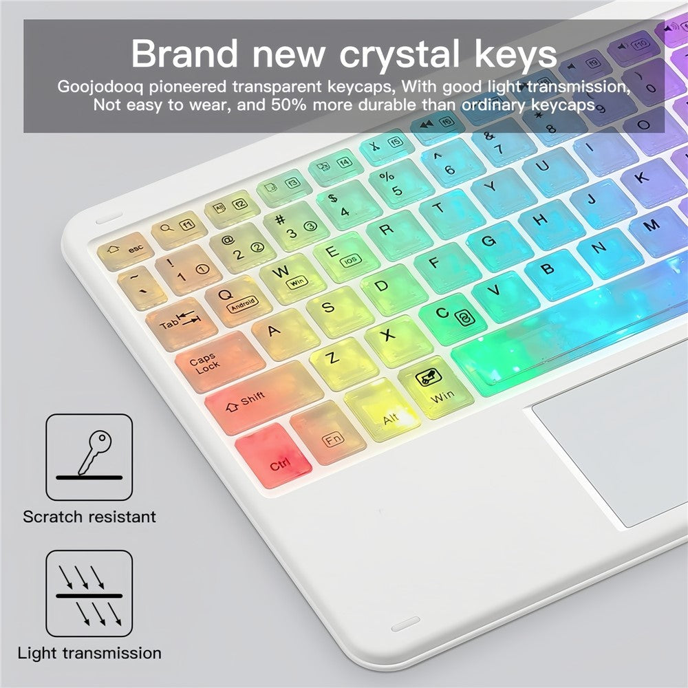 172 Wireless Keyboard and Mouse Combo RGB Backlit Bluetooth-compatible 5.1 Keyboard Mouse Set with Touchpad