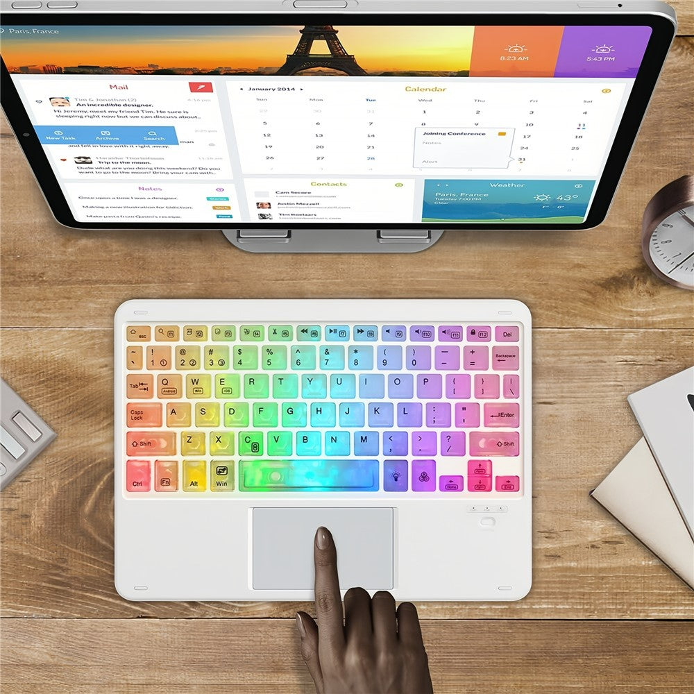 172 Wireless Keyboard and Mouse Combo RGB Backlit Bluetooth-compatible 5.1 Keyboard Mouse Set with Touchpad