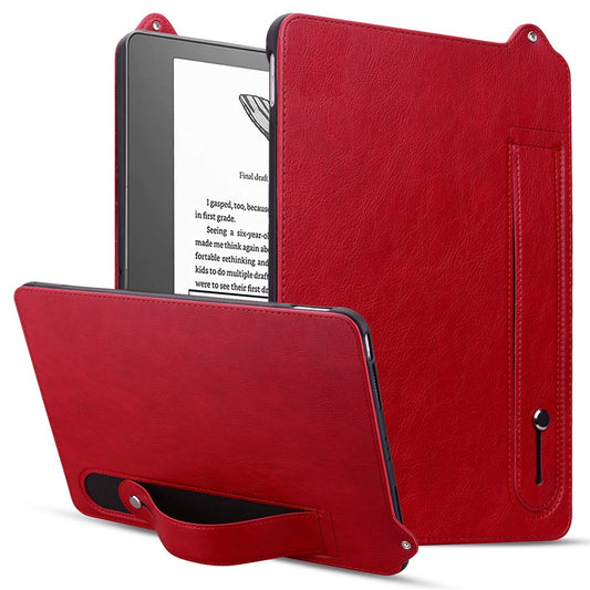 For Amazon Kindle Scribe (2024) / (2022) Case Hand Strap Kickstand Leather Tablet Cover