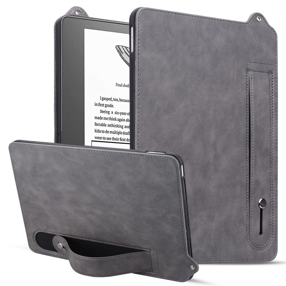 For Amazon Kindle Scribe (2024) / (2022) Case Hand Strap Kickstand Leather Tablet Cover