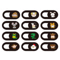 12Pcs / Set Cartoon Chinese Zodiac Pattern Laptop Tablet Phone Camera Slider Cover Privacy Protection Webcam Sticker Lid