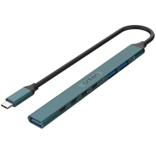 ONTEN UC972C 7-in-1 Aluminum Alloy Type-C Hub USB 3.0 / 2.0 + Type-C Multiport Docking Station