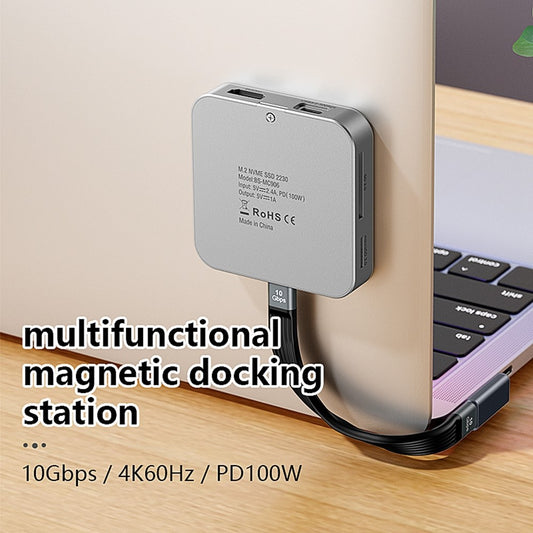MC906 2230 M.2 Nvme SSD Enclosure Magnetic USB C Hub with HD Port SD / TF Card Slot