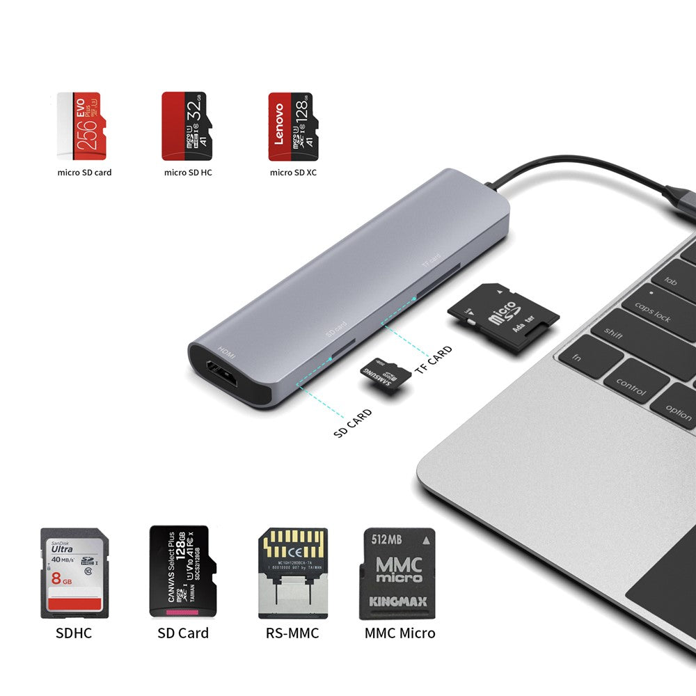 YSTC9048 9 in 1 Multi-port USB C Hub Portable High-speed Data Sync Converter USB C to USB3.0 TF SD Adapter Support HDMI  VGA