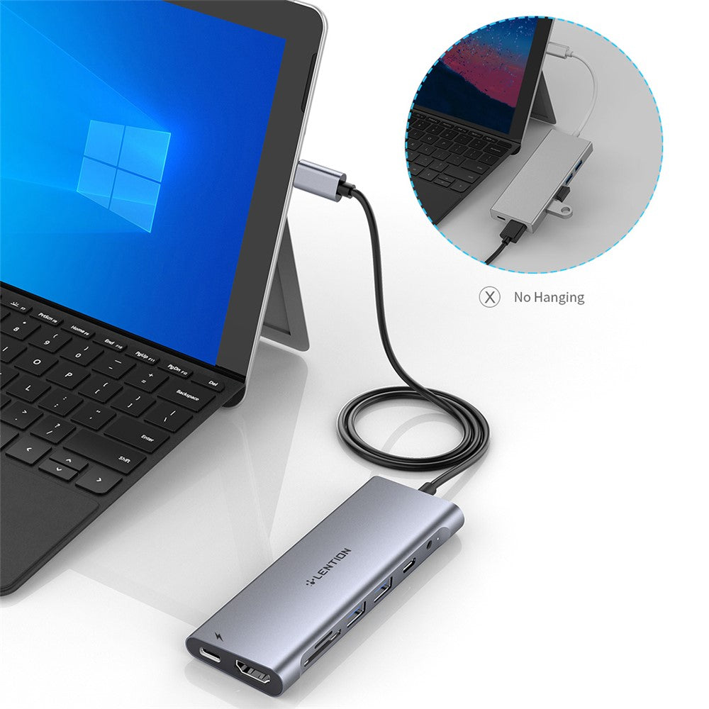 LENTION C37 HACR-1M USB-C Hub Adapter Multi-port Docking Station Type-C Converter Compatible with macOS, Windows, Vista, Linux Systems