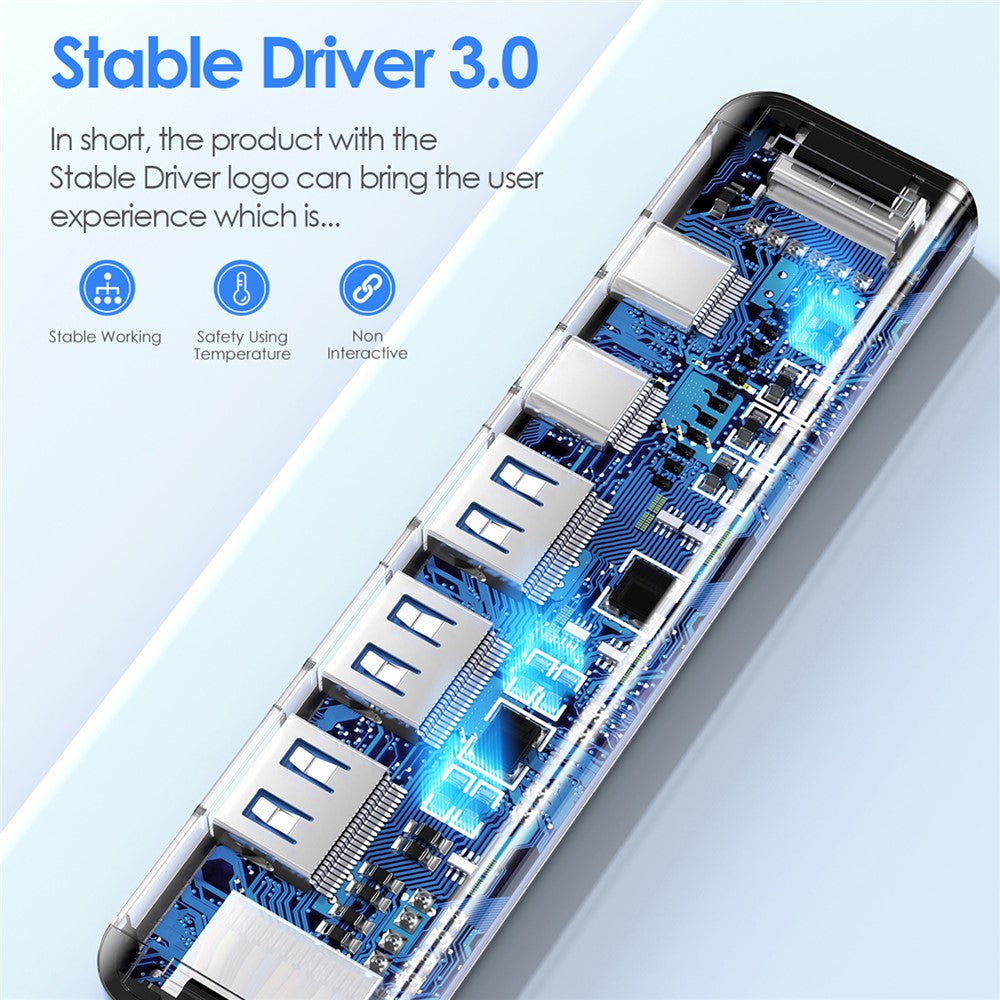 LENTION CE35sH Cloud Ala Series 6-in-1 USB-C Hub Adapter USB-C to 3 USB3.0 + HD 4K / 30Hz  + PD3.0 + USB-C Docking Station
