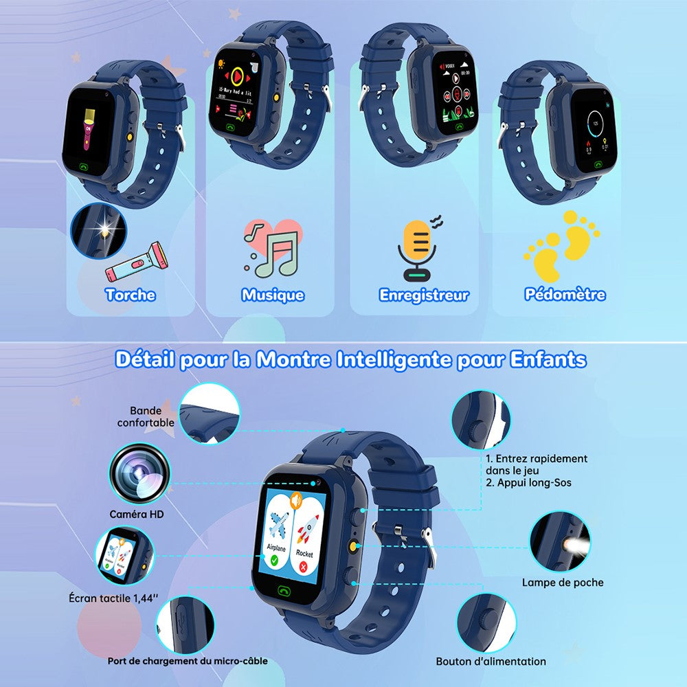 DG2 1.44-inch Touch Screen 2G Call Kids Smart Watch HD Camera Smart Bracelet