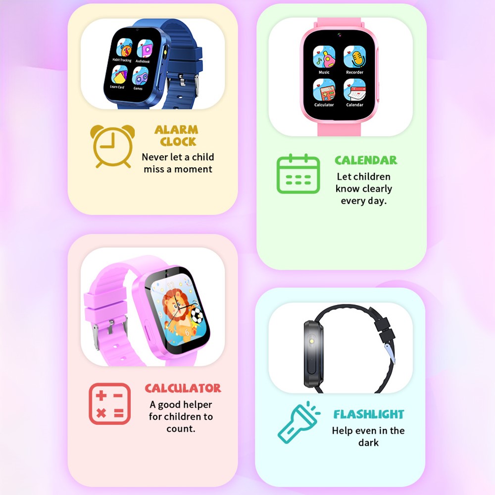 A21 1.5 Inch Touch Screen Kids Smart Watch with 30 Games Pedometer Habit Tracking Camera Watch