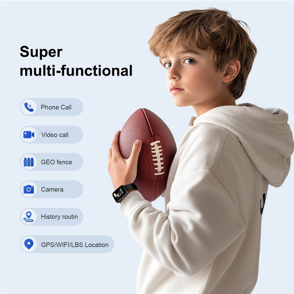 DH13S 1.57 Inch IPS Touch Screen Kids Smart Watch 4G Calling SOS GPS Tracking Wristwatch (Europe  /  Asian  /  Africa Version)