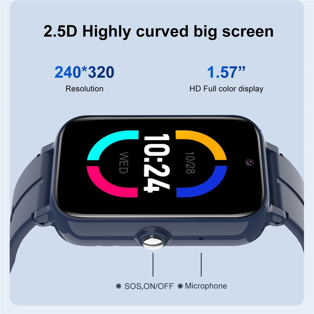 DH13S 1.57 Inch IPS Touch Screen Kids Smart Watch 4G Calling SOS GPS Tracking Wristwatch (Europe  /  Asian  /  Africa Version)
