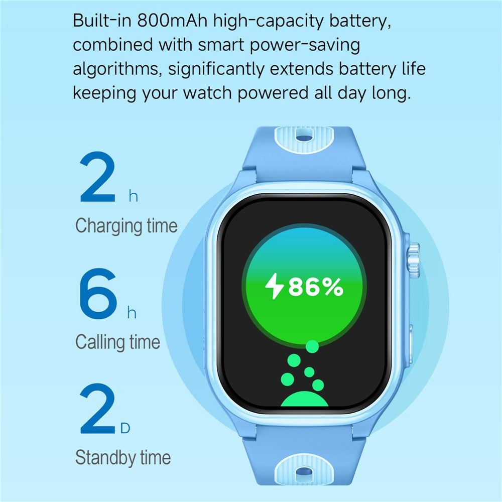 D18 2.0 Inch 4G Kids Smart Watch SOS Call Hidden Retractable Camera (Europe  /  Asia  /  Africa Version)