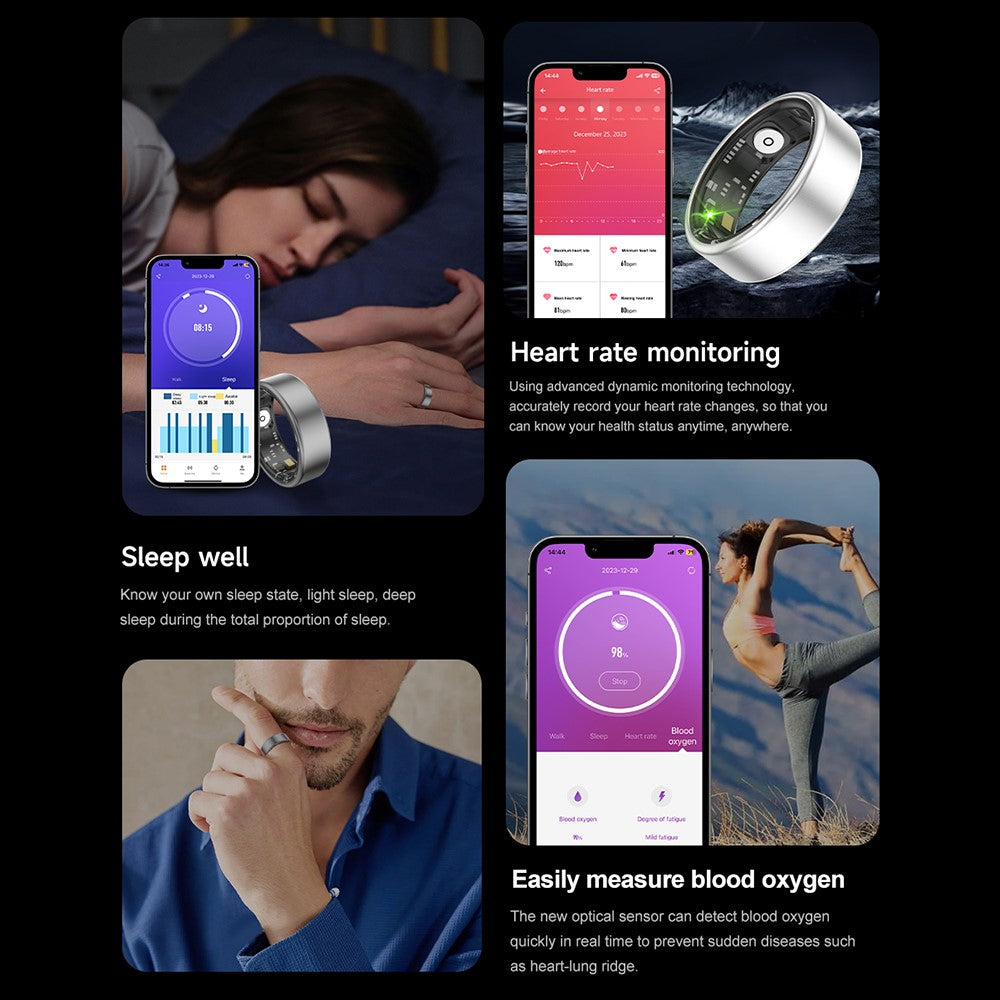 SR06 Aluminum Alloy Smart Ring Bluetooth-compatible Finger Health Tracker