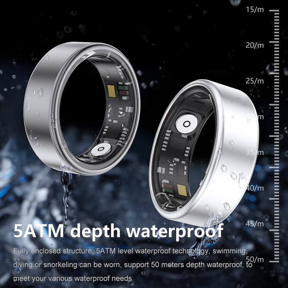 SR06 Aluminum Alloy Smart Ring Bluetooth-compatible Finger Health Tracker