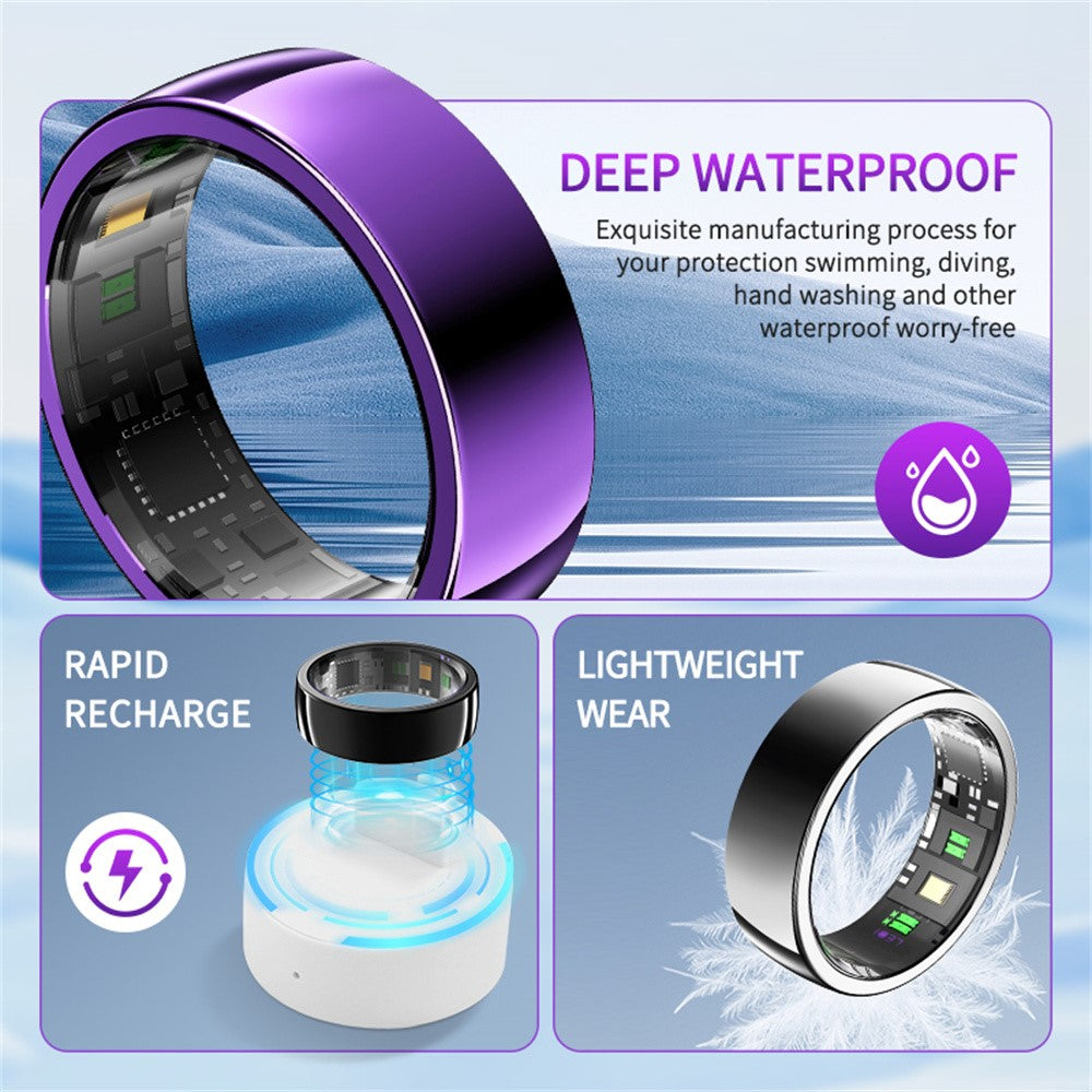 PX01 Bluetooth-compatible Sleep Health Monitoring Smart Ring Multifunction Finger Ring with Charging Base