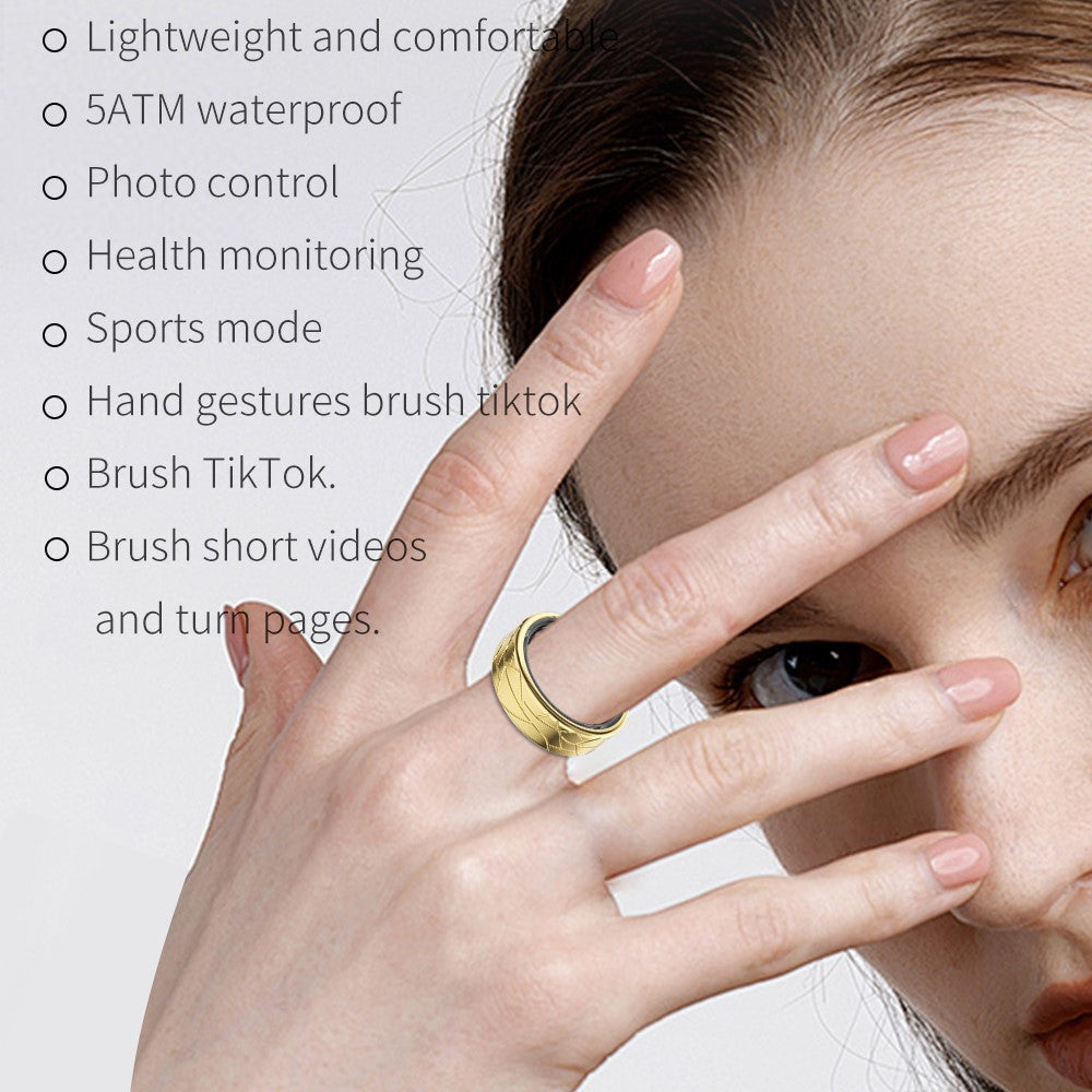 PX02 Crack Design Multi-function Health Monitoring Smart Ring with Magnetic Charging Cable