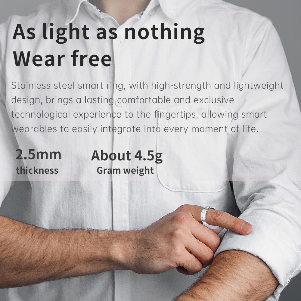 PX02 Crack Design Multi-function Health Monitoring Smart Ring with Magnetic Charging Cable