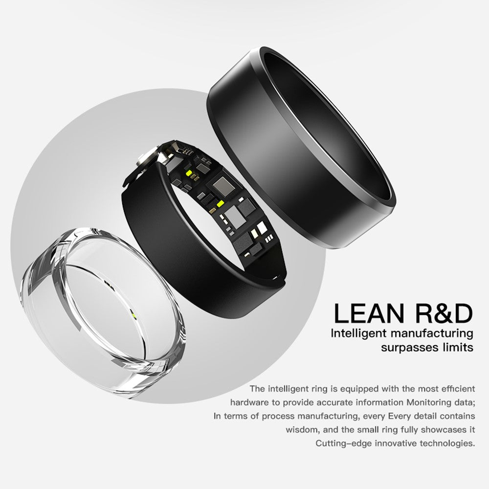 SR1 Smart Ring Waterproof Heart Rate Sleep Monitor Multi-function Finger Ring (with Charging Case)