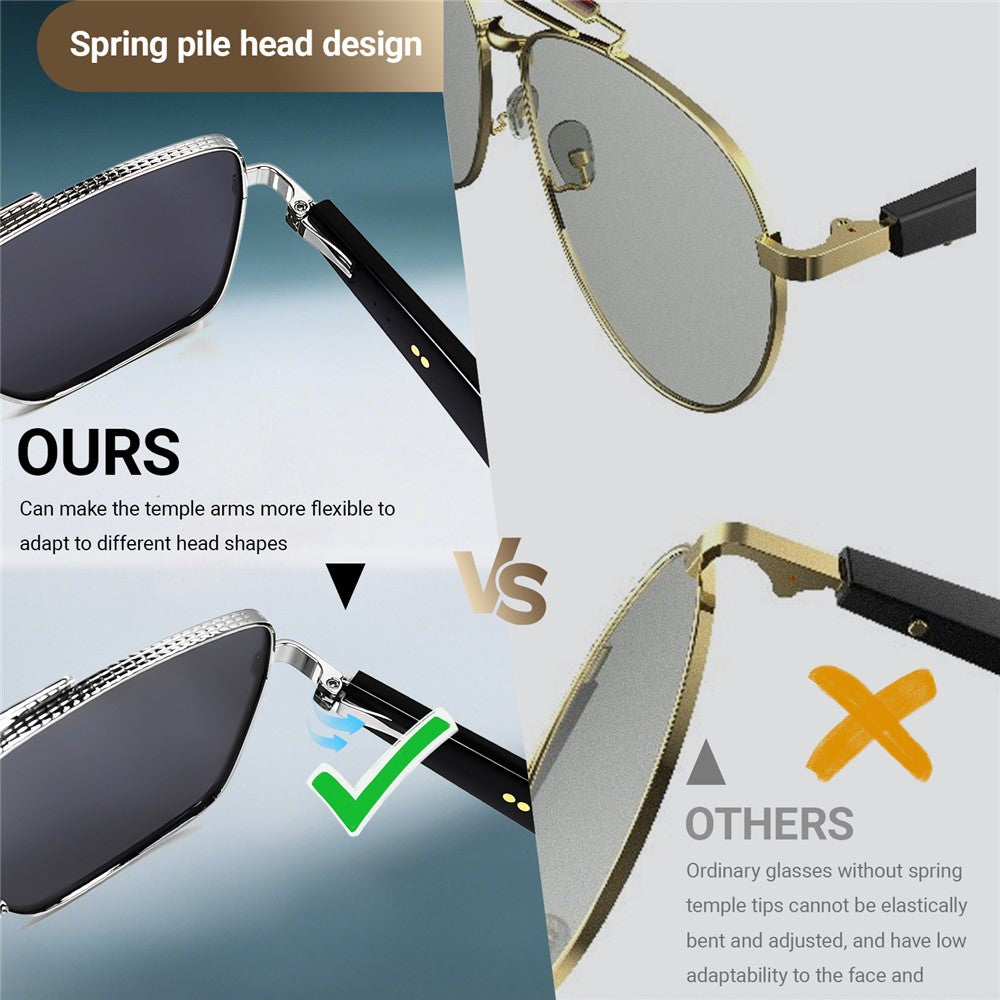 GT30 Smart Audio Glasses Hall Automatic Switch Metal Spring Hinge Stainless Steel Frame Sunglasses
