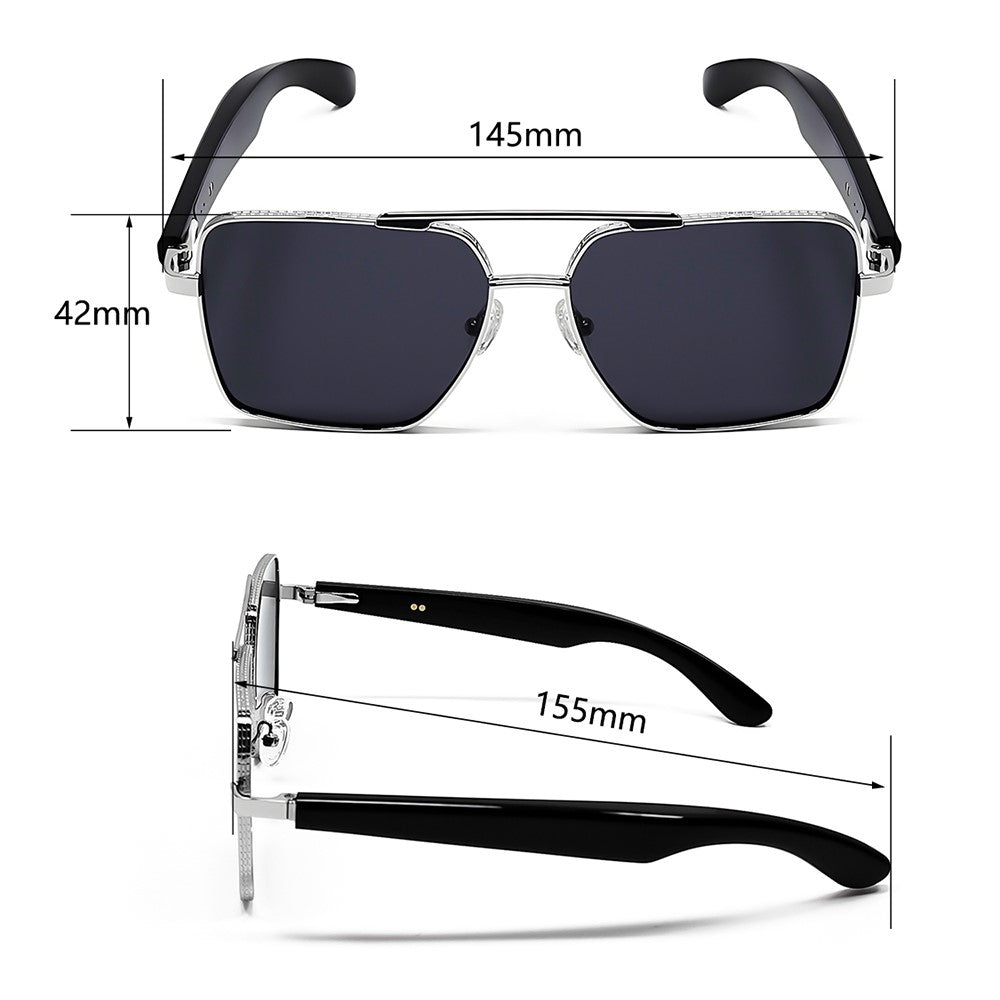 GT30 Smart Audio Glasses Hall Automatic Switch Metal Spring Hinge Stainless Steel Frame Sunglasses