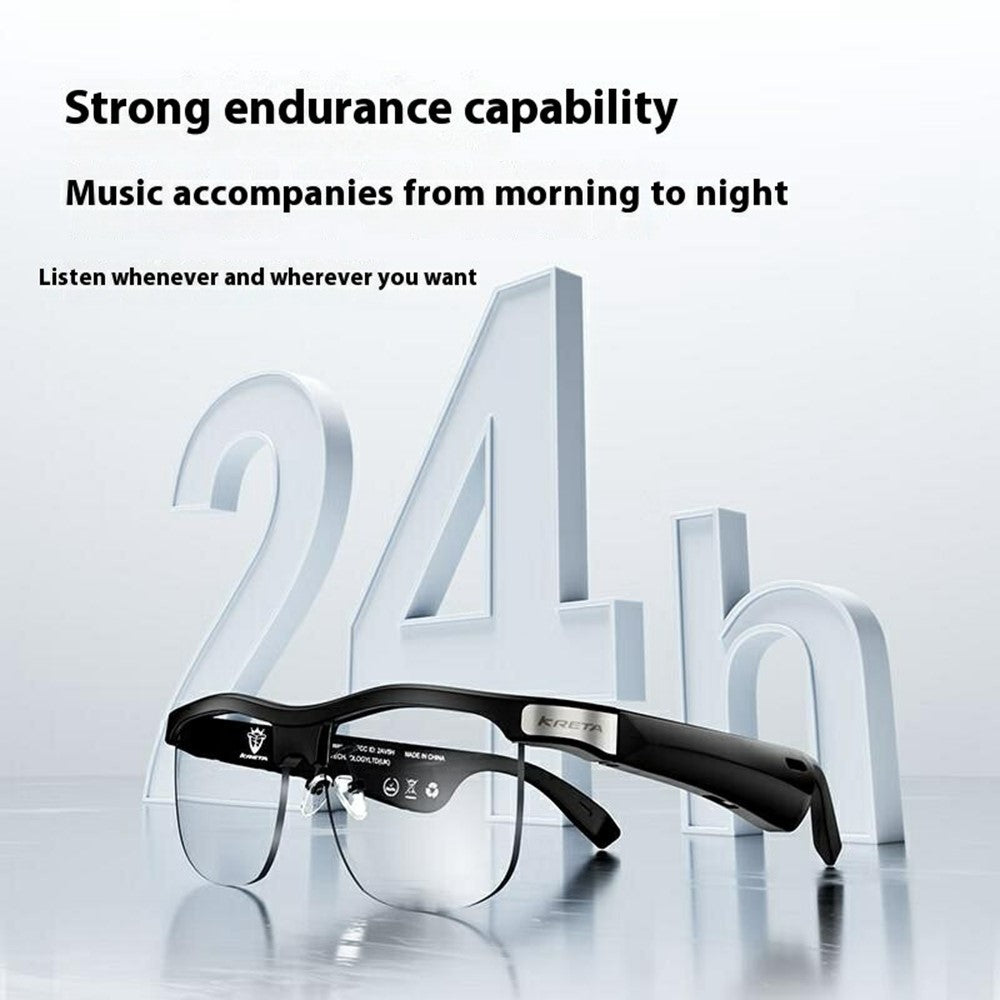 KRETA J21 Plus Smart Glasses Translator for Travel Business Real-Time 144 Languages Bluetooth-Compatible Audio AI Voice Assistant