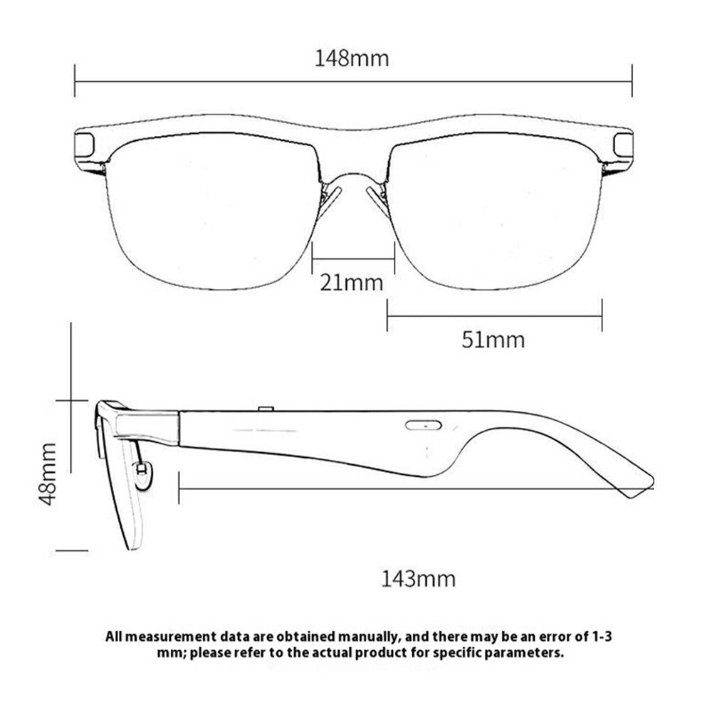 KRETA J21 Plus Smart Glasses Translator for Travel Business Real-Time 144 Languages Bluetooth-Compatible Audio AI Voice Assistant