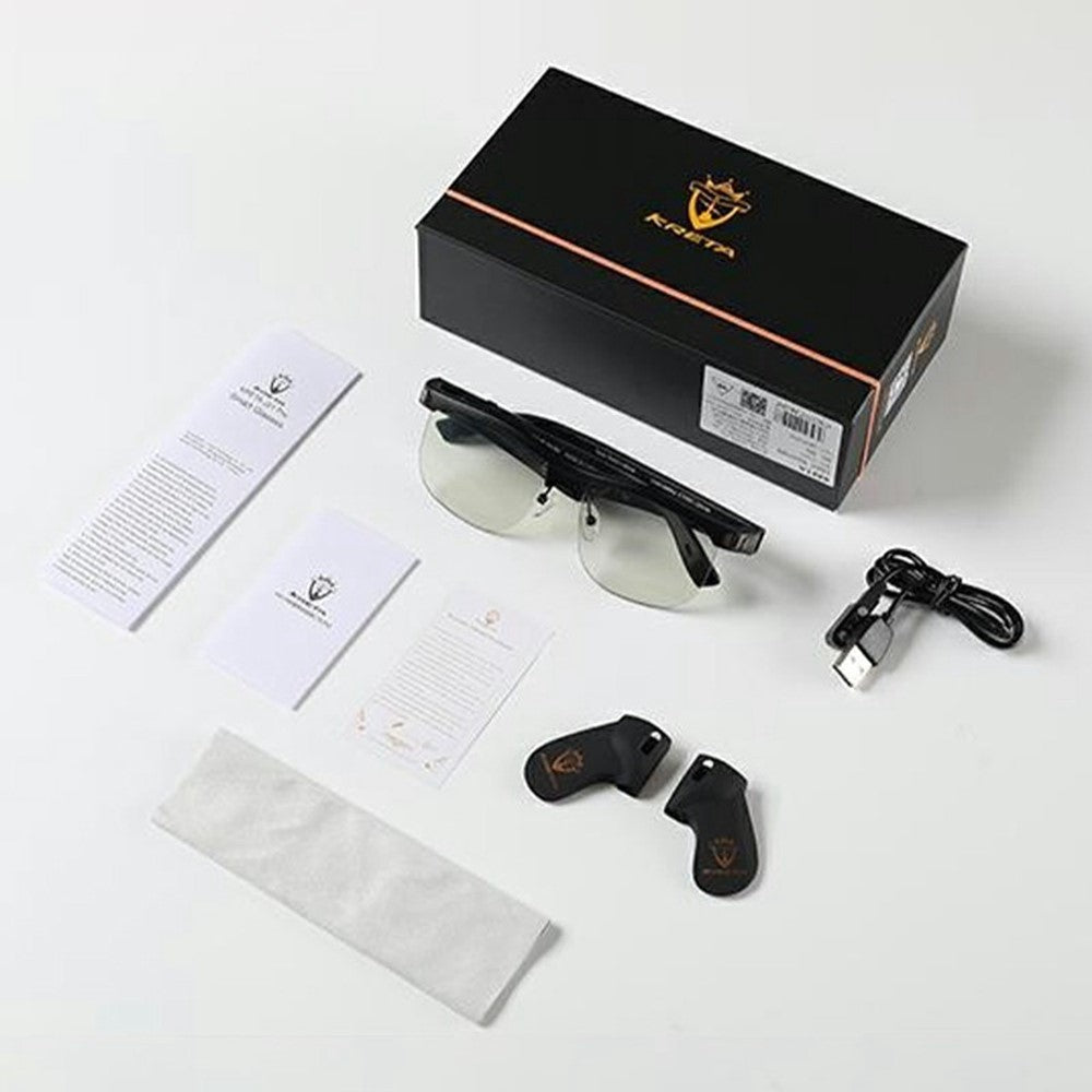 KRETA J21 Plus Smart Glasses Translator for Travel Business Real-Time 144 Languages Bluetooth-Compatible Audio AI Voice Assistant