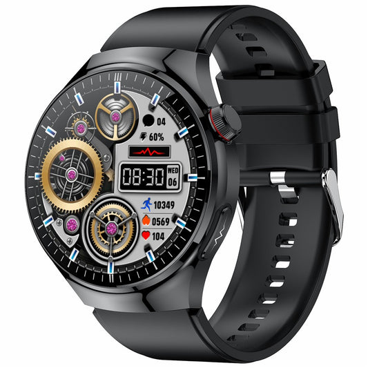 TK26 AMOLED Round Watch Organ Detection Health Monitoring Bluetooth-compatible Calling Smart Watch, Silicone Strap