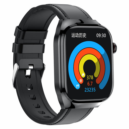 TK16 AMOLED Screen Smart Watch Micro-Physical Examination ECG Health Monitoring Sport Watch, Leather Strap
