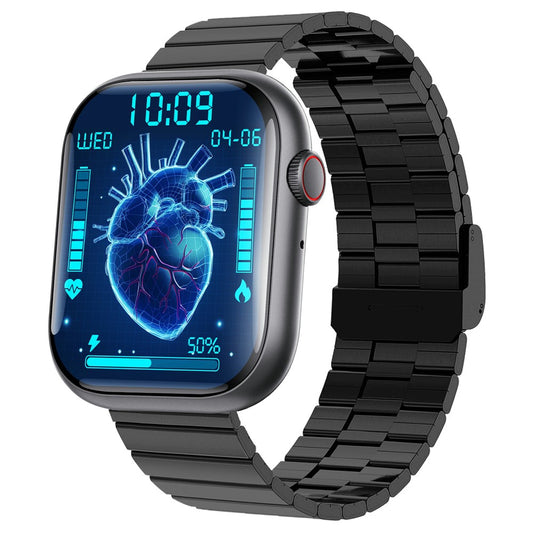 F70 Steel Band Smart Watch Blood Glucose Health Monitoring Breathing Training Sports Watch
