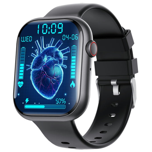 F70 Smart Watch Blood Glucose Health Monitoring Breathing Training Sports Watch, Silicone Strap