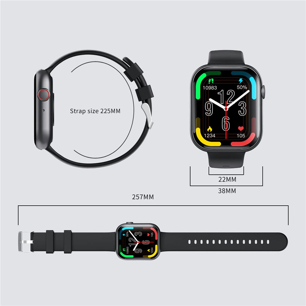 F70 Smart Watch Blood Glucose Health Monitoring Breathing Training Sports Watch, Silicone Strap