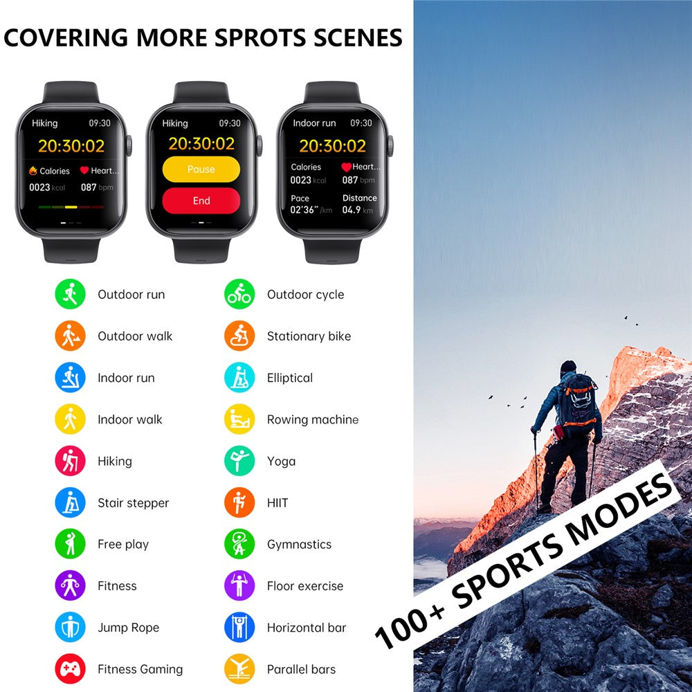 F70 Smart Watch Blood Glucose Health Monitoring Breathing Training Sports Watch, Silicone Strap