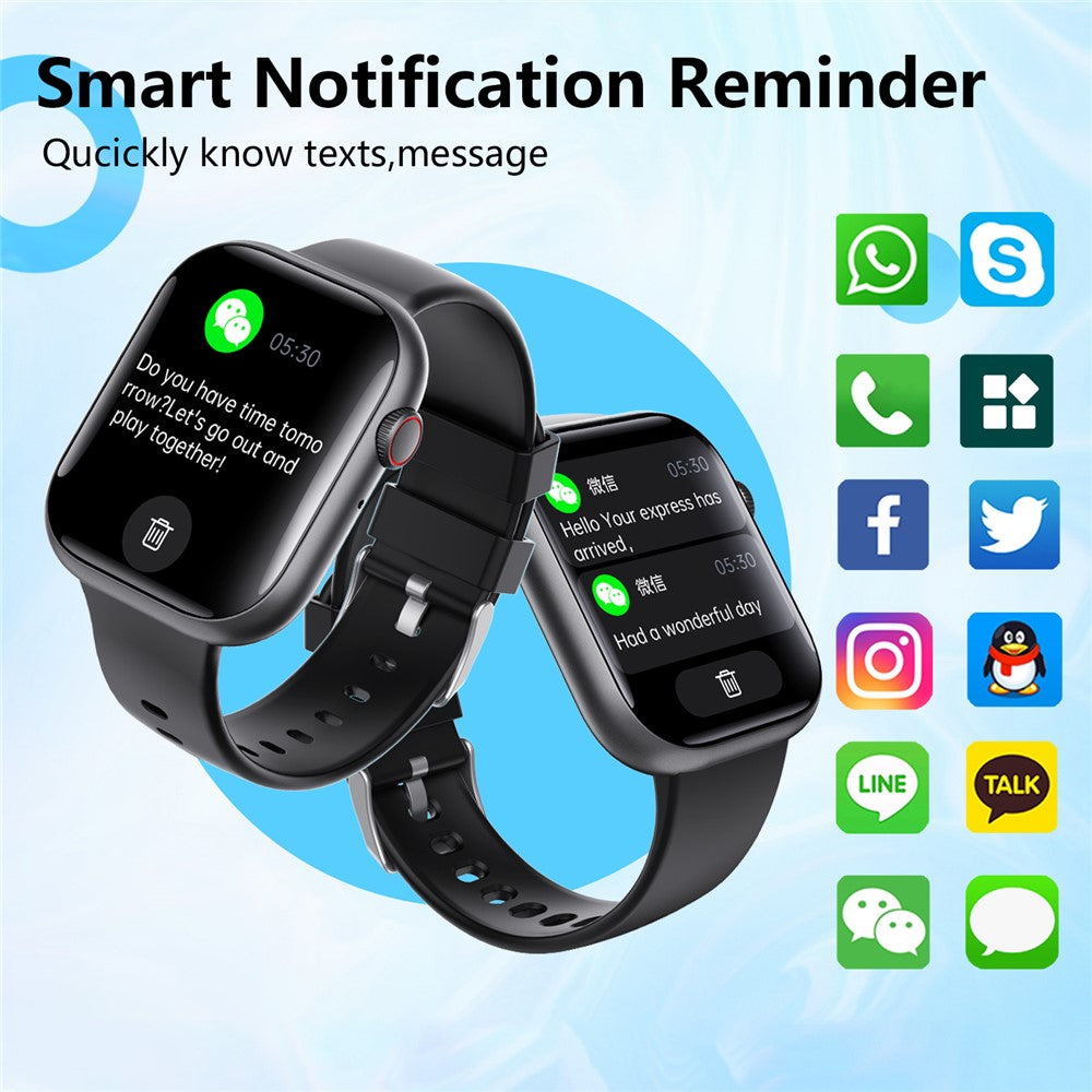 F70 Smart Watch Blood Glucose Health Monitoring Breathing Training Sports Watch, Silicone Strap