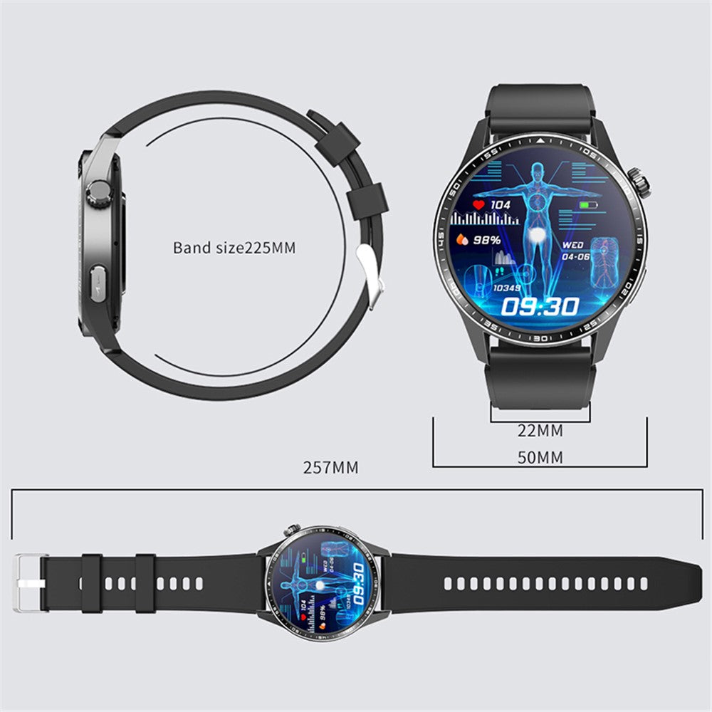 F400 Non-Invasive Blood Sugar Smart Watch ECG Blood Pressure Monitor Bluetooth-compatible Call Sports Watch, Silicone Strap