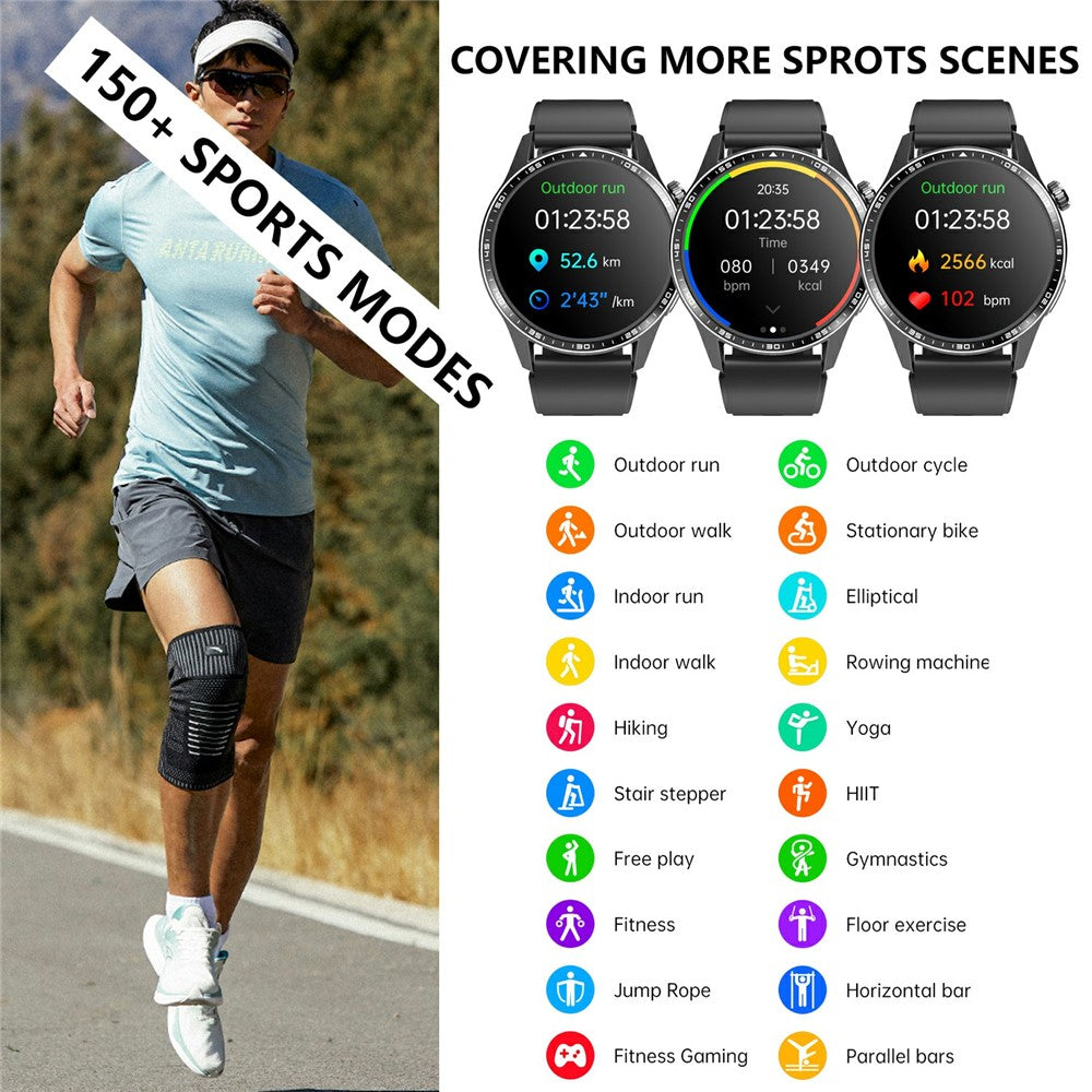 F400 Non-Invasive Blood Sugar Smart Watch ECG Blood Pressure Monitor Bluetooth-compatible Call Sports Watch, Silicone Strap