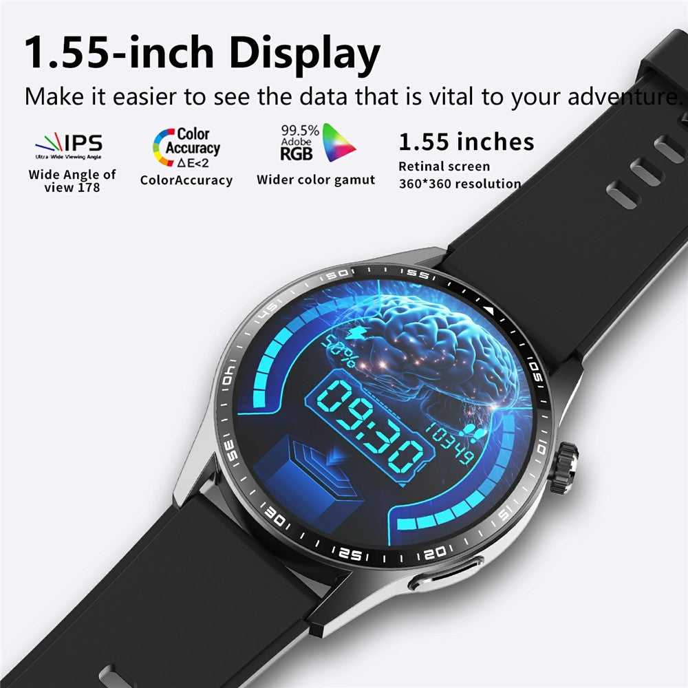 F400 Non-Invasive Blood Sugar Smart Watch ECG Blood Pressure Monitor Bluetooth-compatible Call Sports Watch, Silicone Strap
