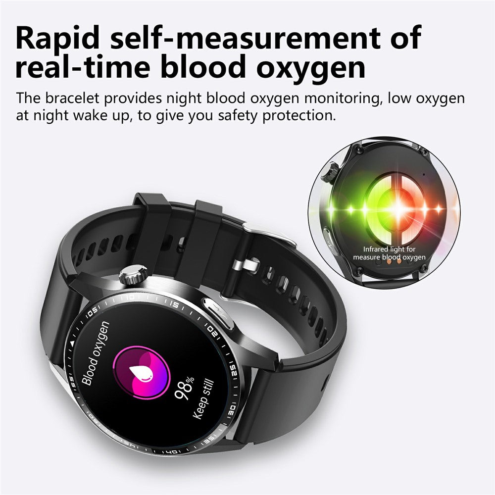 F400 Non-Invasive Blood Sugar Smart Watch ECG Blood Pressure Monitor Bluetooth-compatible Call Sports Watch, Silicone Strap
