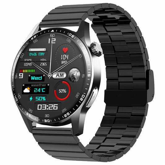F400 Steel Strap Smart Watch Non-Invasive Blood Glucose ECG Monitor Bluetooth-compatible Call Sports Watch