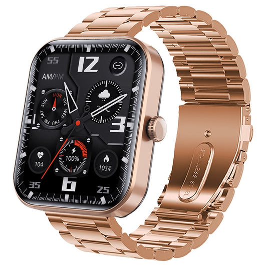 F21pro Smart Watch Waterproof Health Monitor Sports Tracker Intelligent Watch with Steel Band