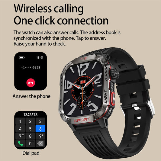 HT29 Banknote Detection Flashlight Compass Altitude Test Smart Watch Health Monitoring Waterproof Sports Watch